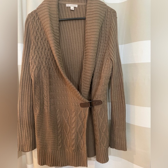 Dress Barn tan cardigan sweater - Picture 1 of 4